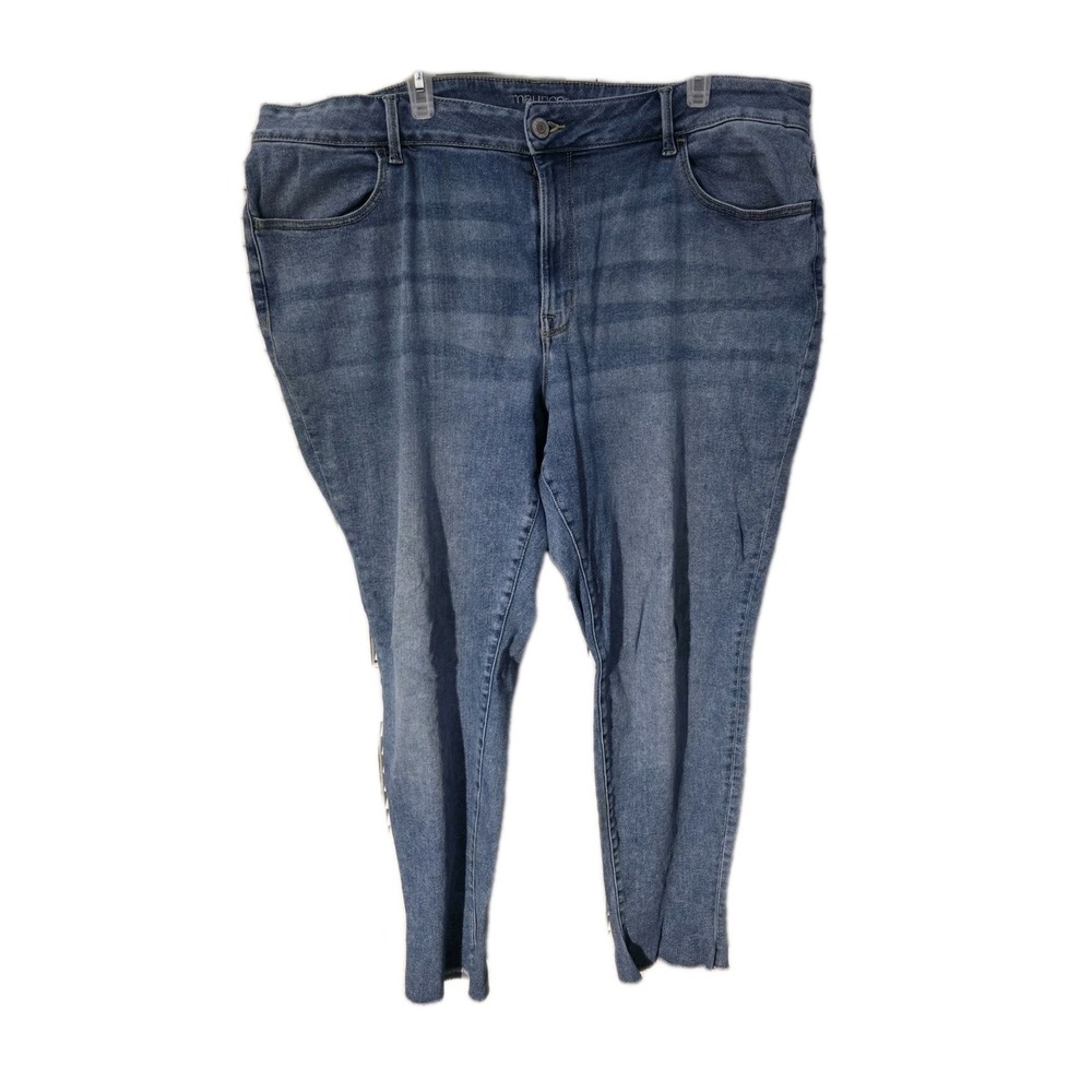 Maurices High‎ Rise Jeans 24W REG GUC Raw Hem Stretch Plus Y2K
